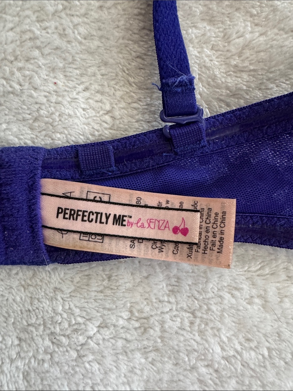 La SENZA Royal Purple Lace Underwire Push-up Bra with Silver Trim - Picture 4 of 5